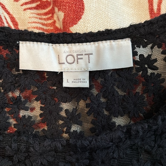 Loft Sheer Floral Textured Blouse - Picture 6 of 8